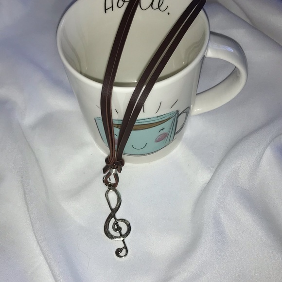 Treble Clef Necklace (Brown) - Picture 1 of 3